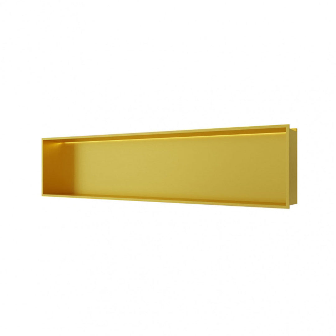 RAK INGOT 300mm x 1200mm Recessed Niche with LED Brushed Gold
