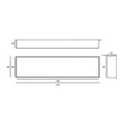 RAK INGOT 300mm x 1200mm Recessed Niche with LED Brushed Nickel - Technical drawing