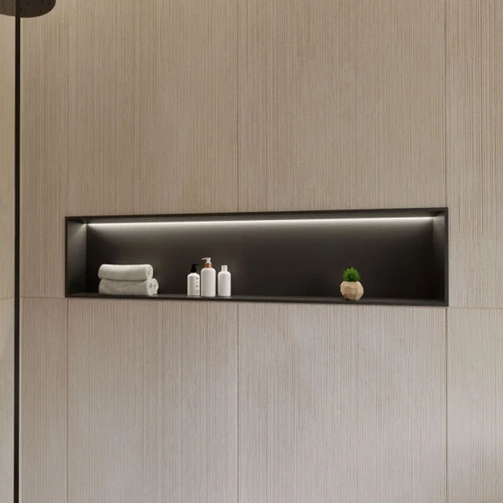 RAK INGOT 300mm x 1200mm Recessed Niche with LED Black
