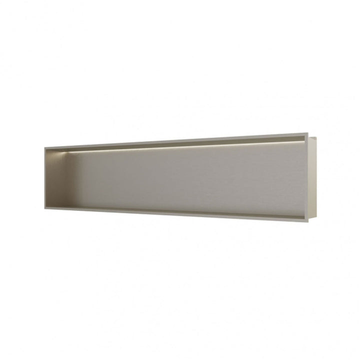 RAK INGOT 300mm x 1200mm Recessed Niche with LED Brushed Nickel