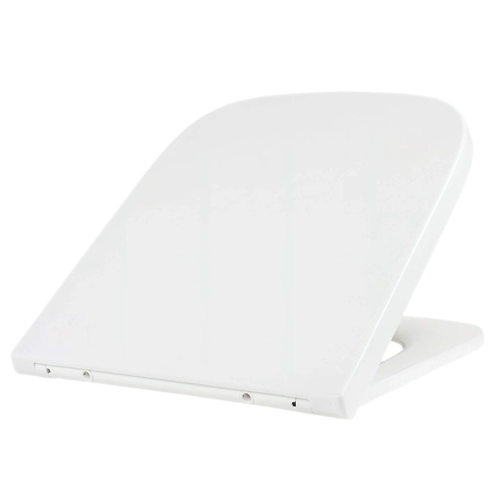 RAK Series 600 wrap over soft close white urea toilet seat with quick-release function and top-fixing hinges, designed to fit compatible RAK Series 600 toilets.