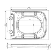 RAK - Series 600 Quick Release Wrap Over Soft Close Urea Seat - Technical drawing