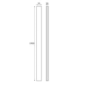 Extension Profile for Kiimat Six Plus Brushed Brass Enclosures (1900mm) - Technical drawing