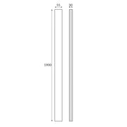 Extension Profile for Kiimat Six Plus Black Enclosures (1900mm) - Technical drawing