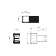 Kiimat Aqua Support Arm Joining Piece - Technical drawing