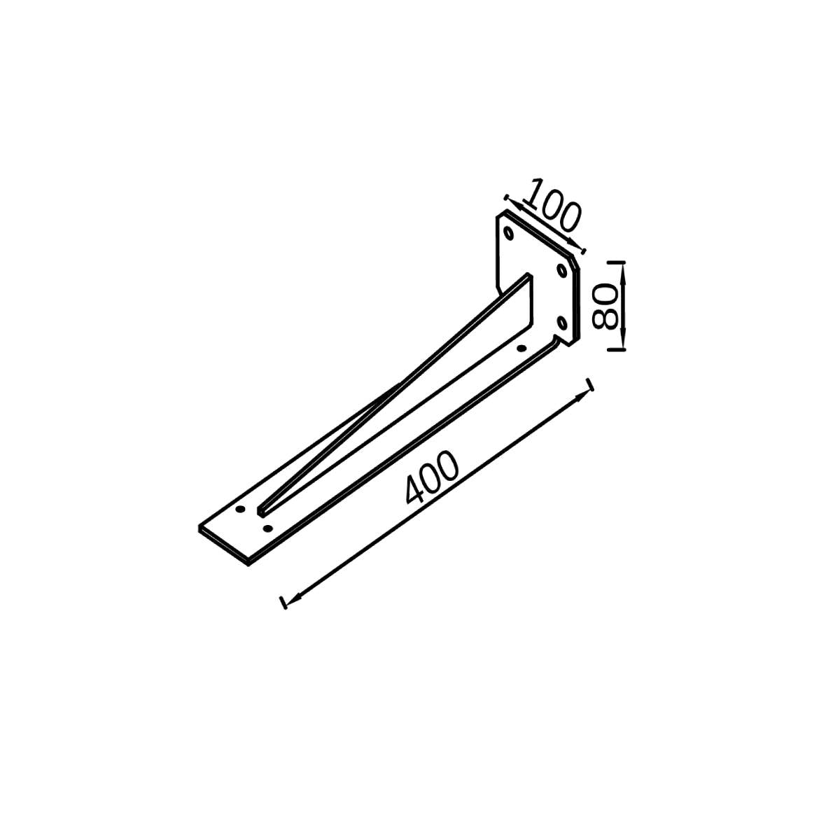 Modulo Brackets - Black - Technical drawing