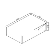 Modulo 800mm Wall Mounted Shelf - Matt White (No Brackets) - Technical drawing
