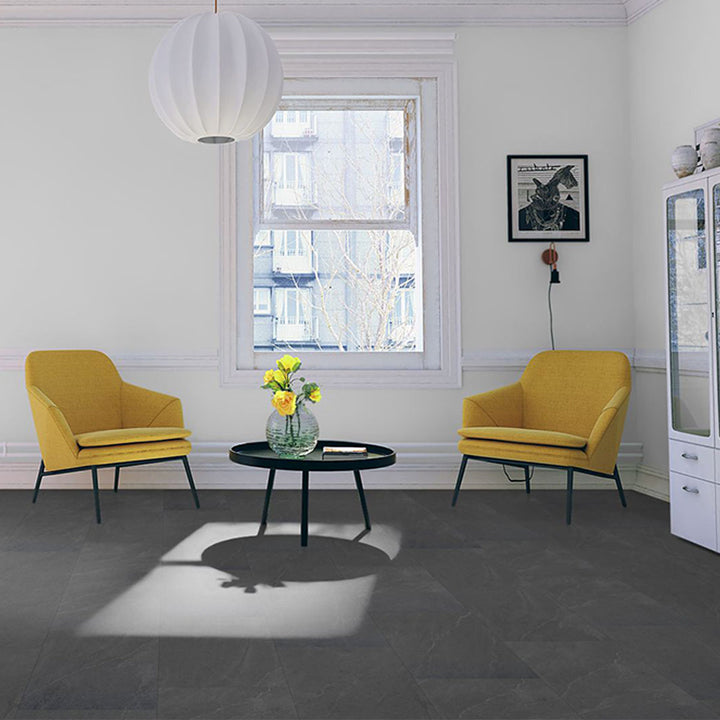 Lusso Floor Luxury Vinyl Tile 610mm x 305mm x 4.5mm 2.23sqm Per Pack - Charcoal Slate