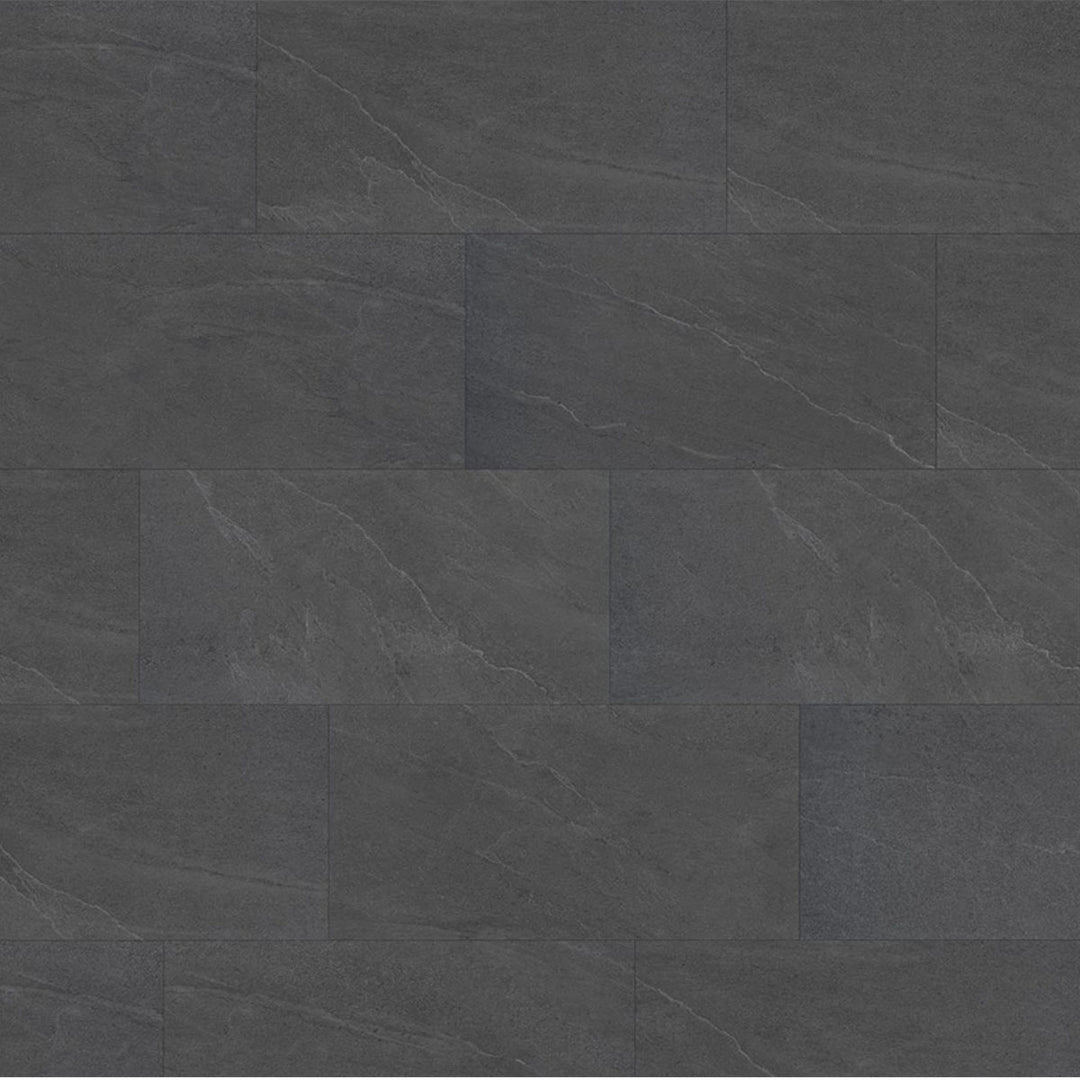 Lusso Floor Luxury Vinyl Tile 610mm x 305mm x 4.5mm 2.23sqm Per Pack - Charcoal Slate
