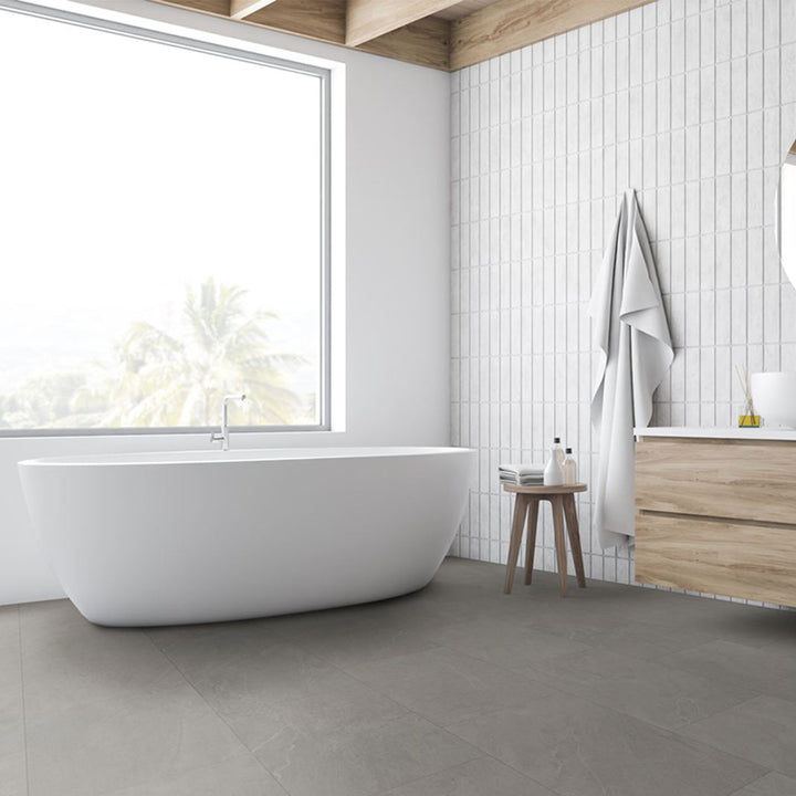 Lusso Floor Luxury Vinyl Tile Light 610mm x 305mm x 4.5mm 2.23sqm Per Pack -Grey Slate