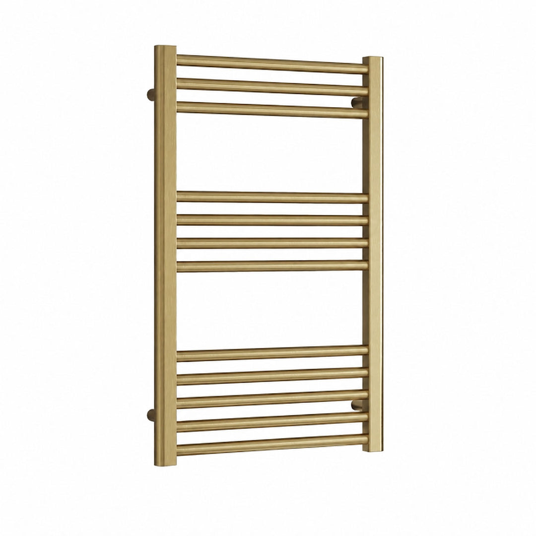 Eliseo Ricci 800 x 500mm Straight Heated Towel Rail - Brushed Brass
