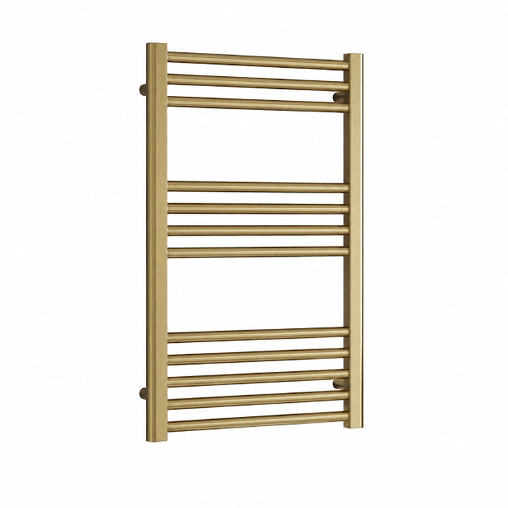 Eliseo Ricci 800 x 500mm Straight Heated Towel Rail - Brushed Brass