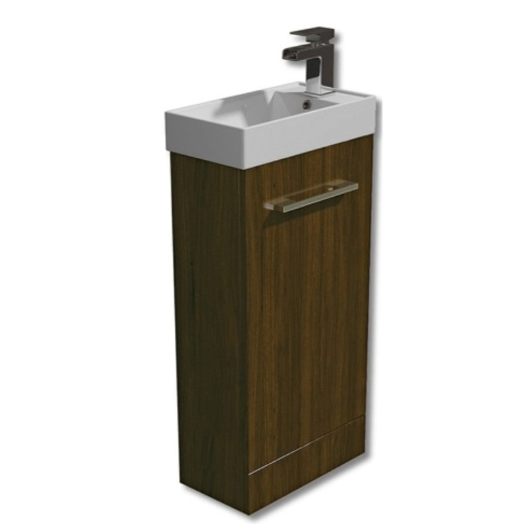 Synergy Evora 450mm Walnut Floor Standing Vanity Unit and Basin