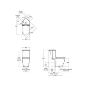 Ideal Standard i.Life S Compact Close Coupled Rimless Toilet Pan - Technical drawing