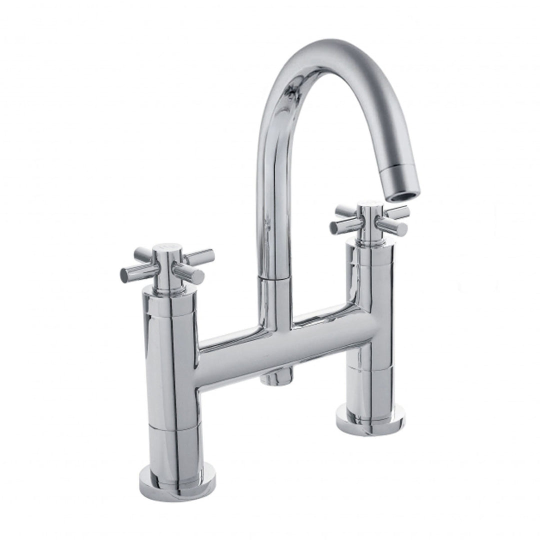 Modern bath filler in chrome