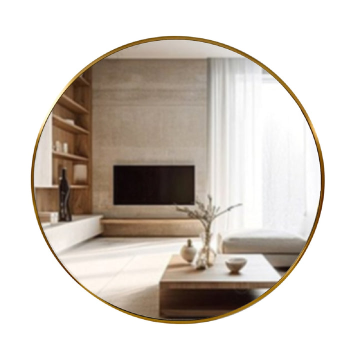 Modena Round Wall Mirror Gold 90cm