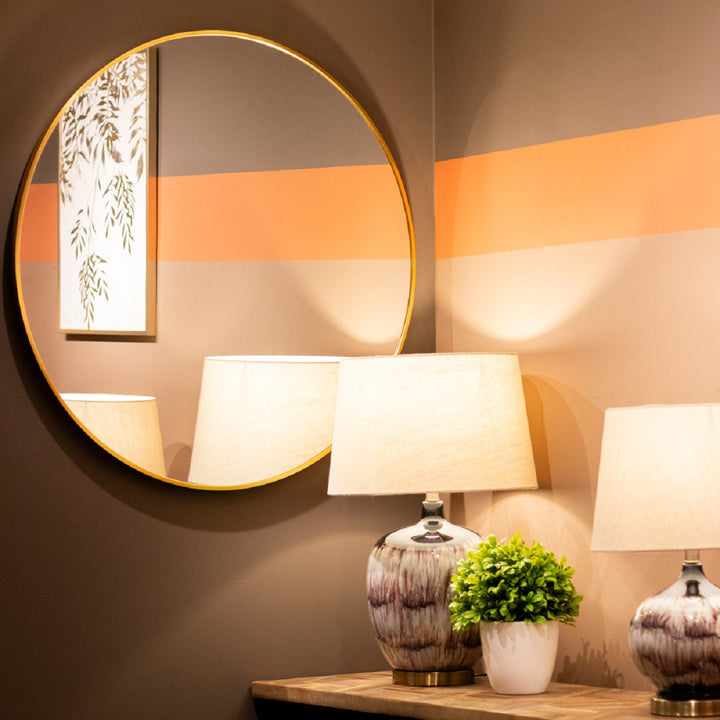 Modena Round Wall Mirror Gold 90cm