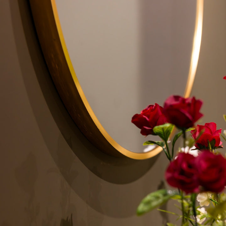 Modena Round Wall Mirror Gold 90cm
