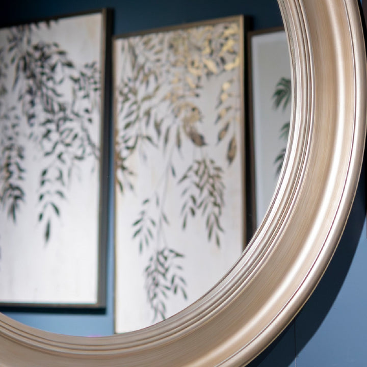 Macy Round Mirror Champagne 90cm