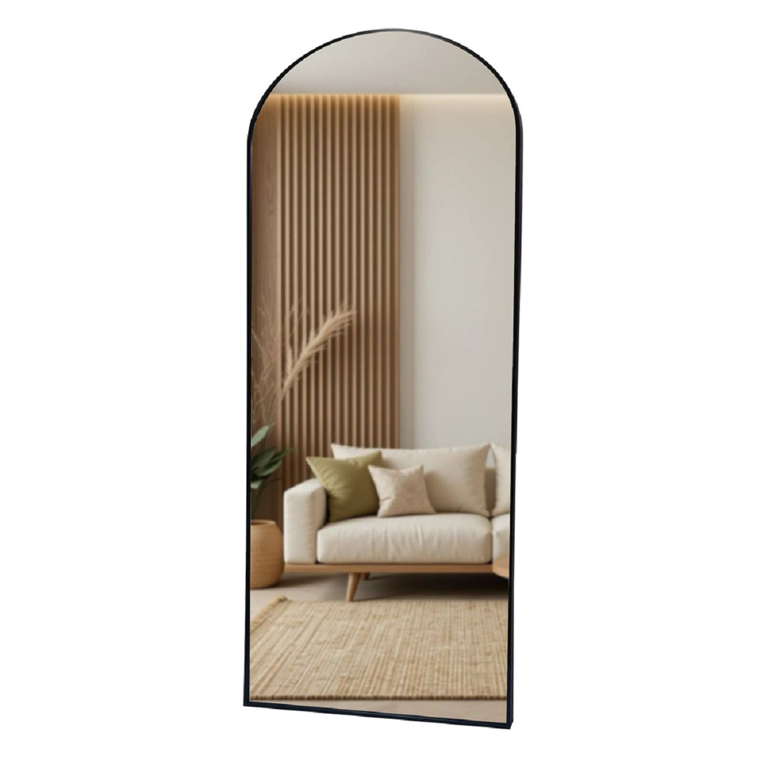Modena Arch Leaner Mirror Black 80cm