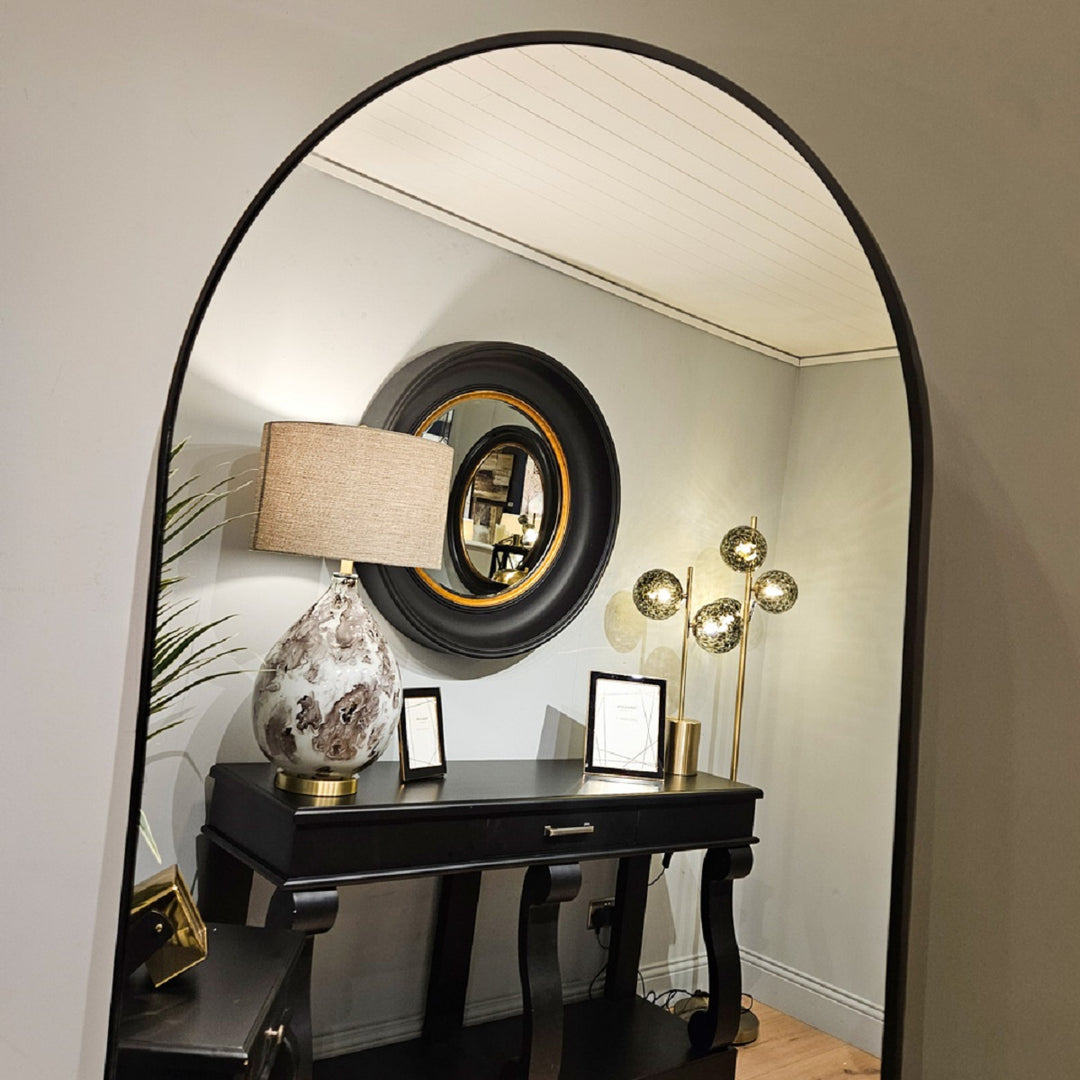 Modena Arch Leaner Mirror Black 80cm