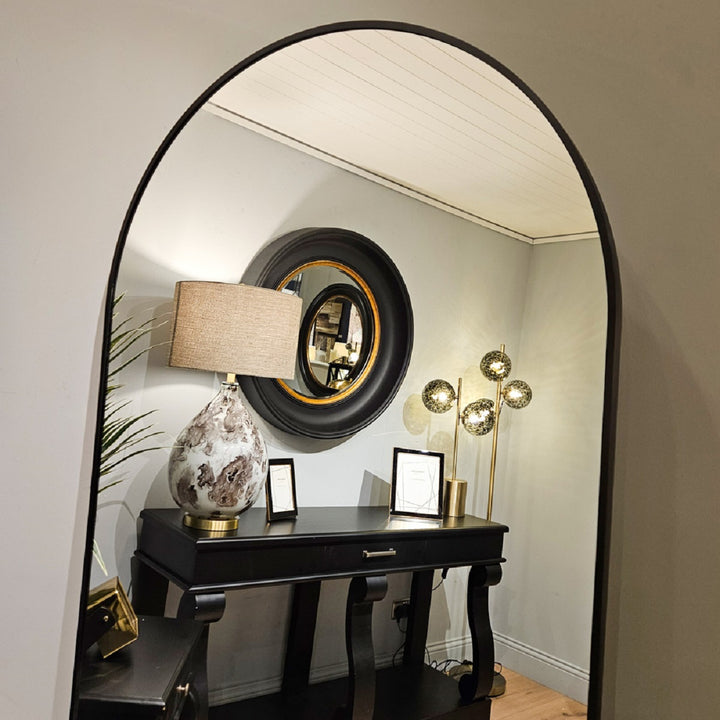 Modena Arch Leaner Mirror Black 80cm