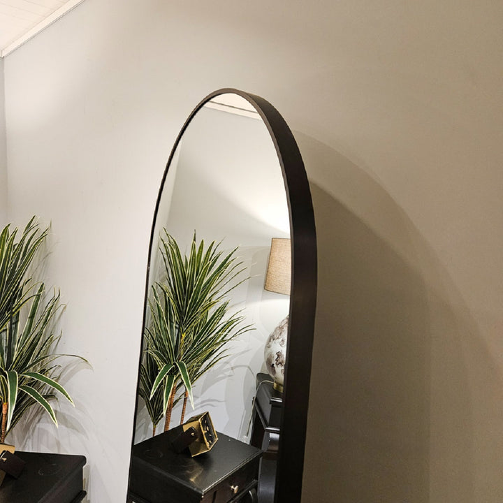 Modena Arch Leaner Mirror Black 80cm