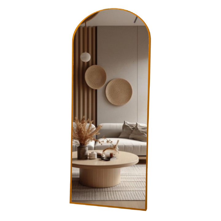 Modena Arch Leaner Mirror Gold 80cm