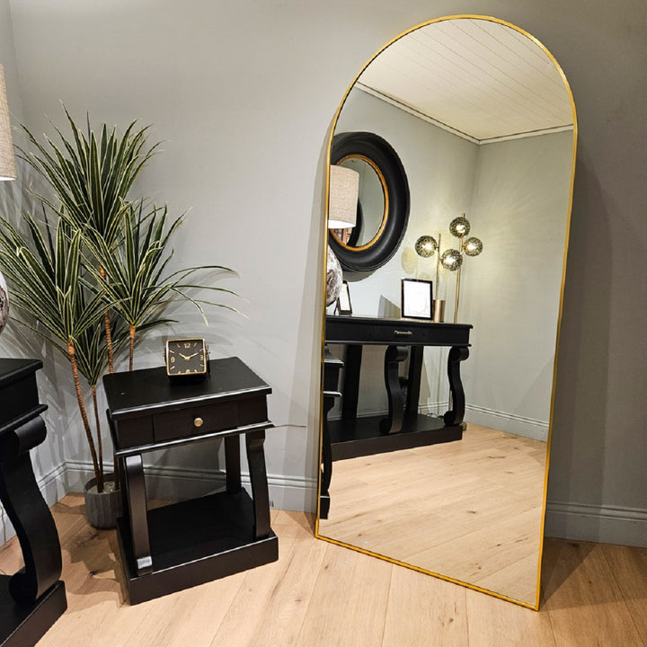 Modena Arch Leaner Mirror Gold 80cm