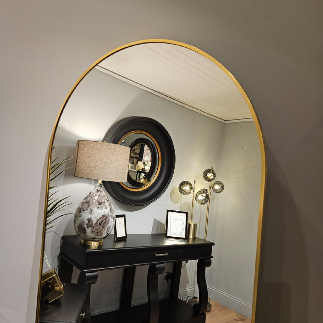 Modena Arch Leaner Mirror Gold 80cm