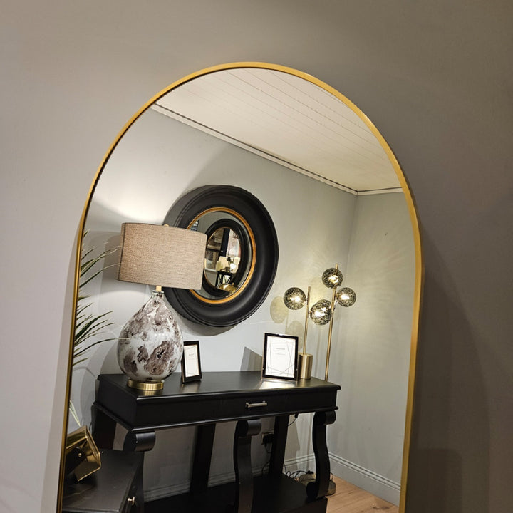 Modena Arch Leaner Mirror Gold 80cm