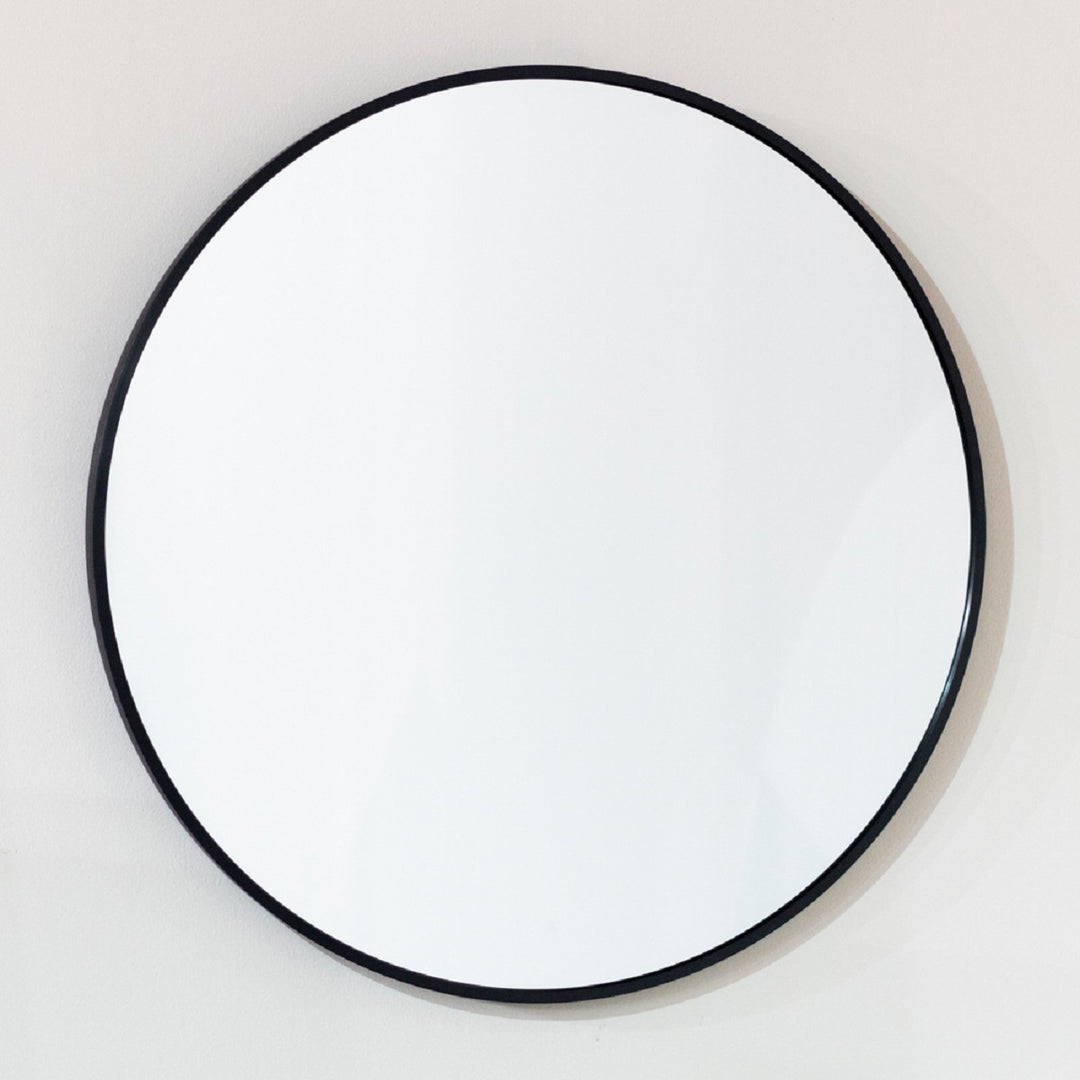 Modena Round Wall Mirror Black 120cm