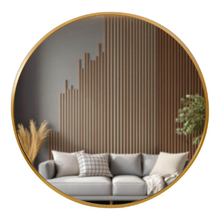 Modena Round Wall Mirror Gold 120cm