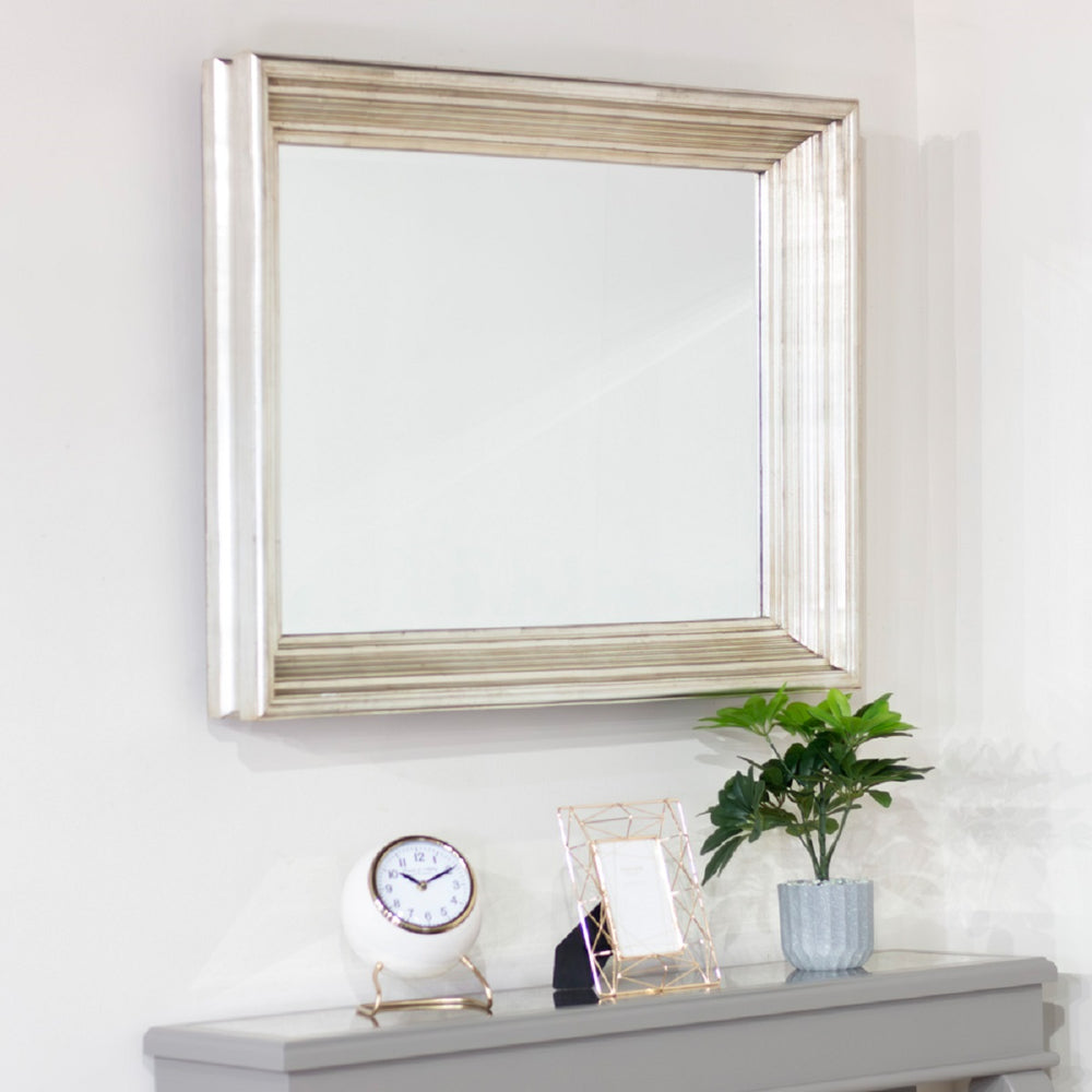 Lily Rectangle Mirror 78 x 98cm Champagne