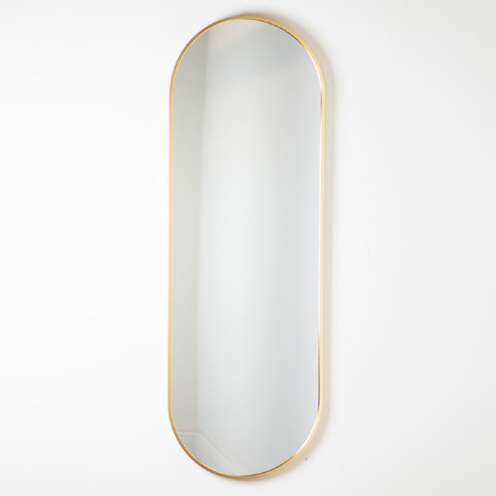 Modena Pill Shape Mirror Gold 40 x 120cm