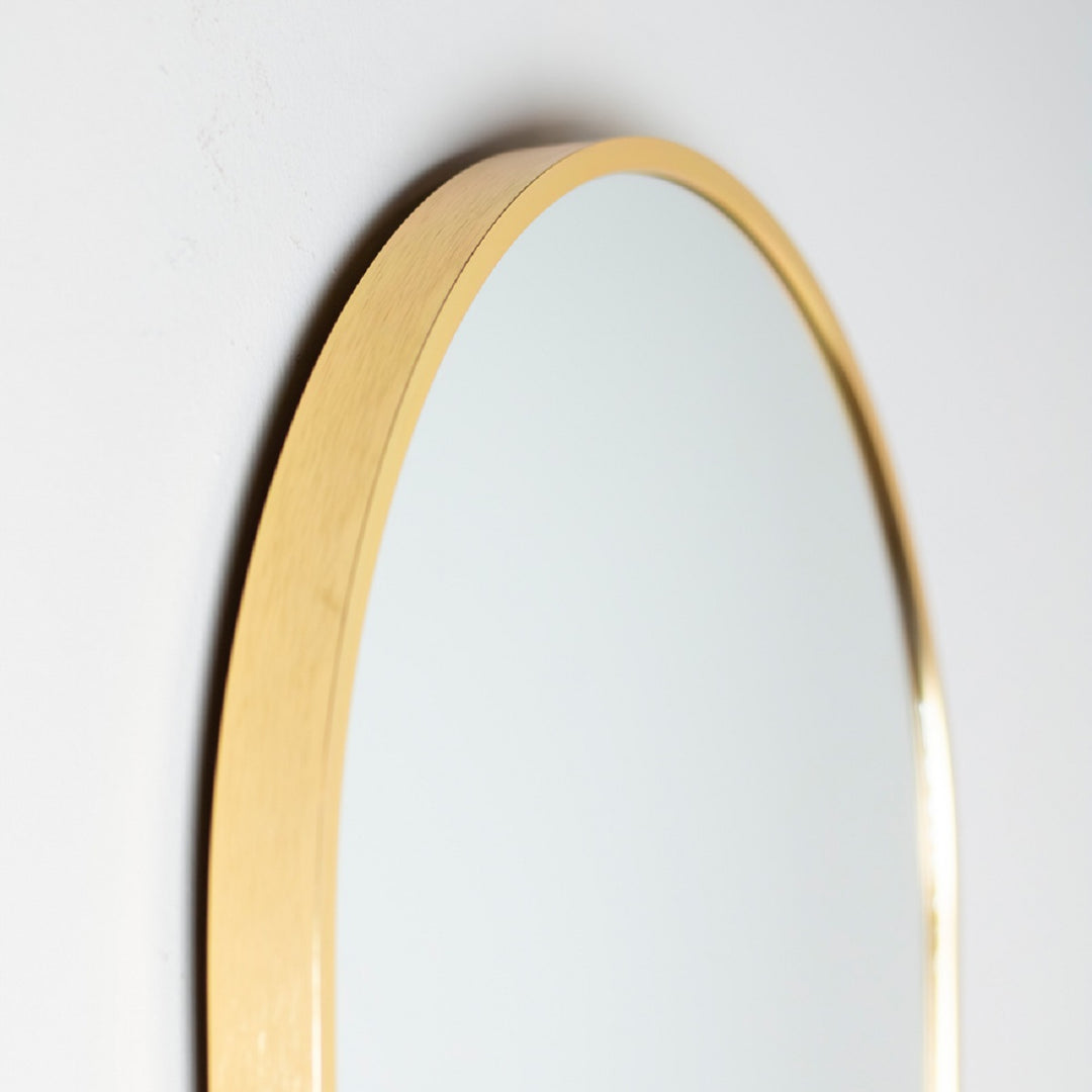 Modena Pill Shape Mirror Gold 40 x 120cm