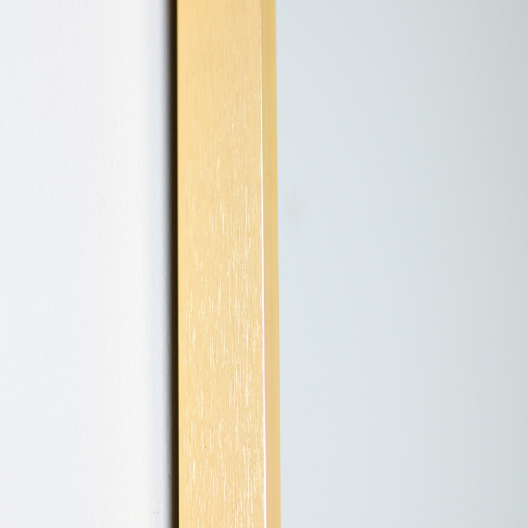 Modena Pill Shape Mirror Gold 40 x 120cm