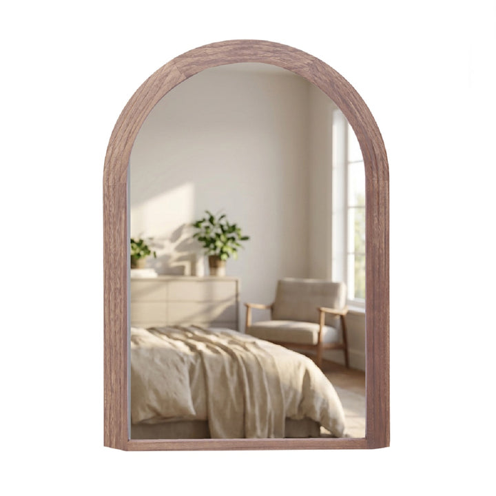 Stepped Arched Wall Mirror Natural