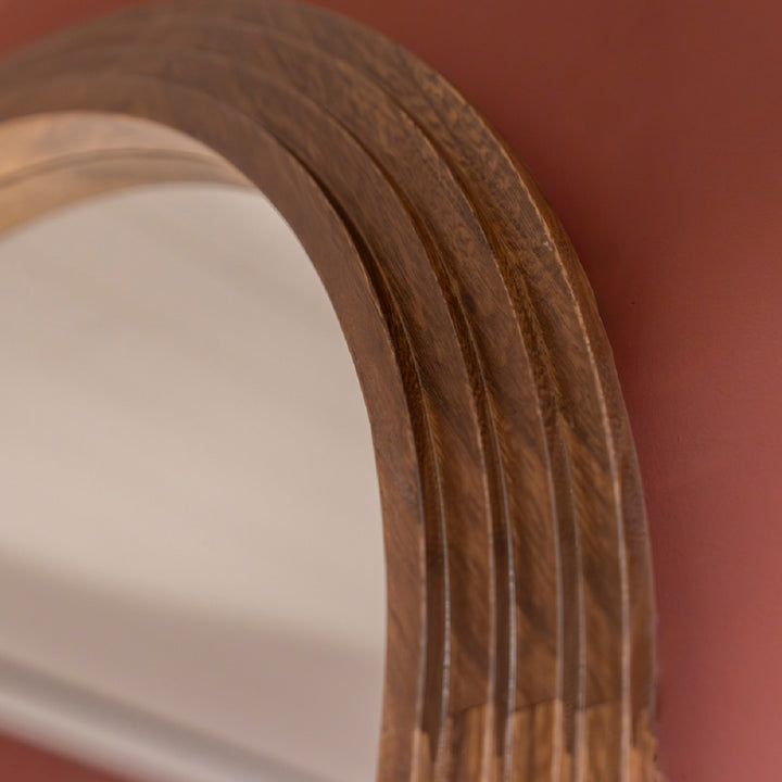 Stepped Arched Wall Mirror Natural