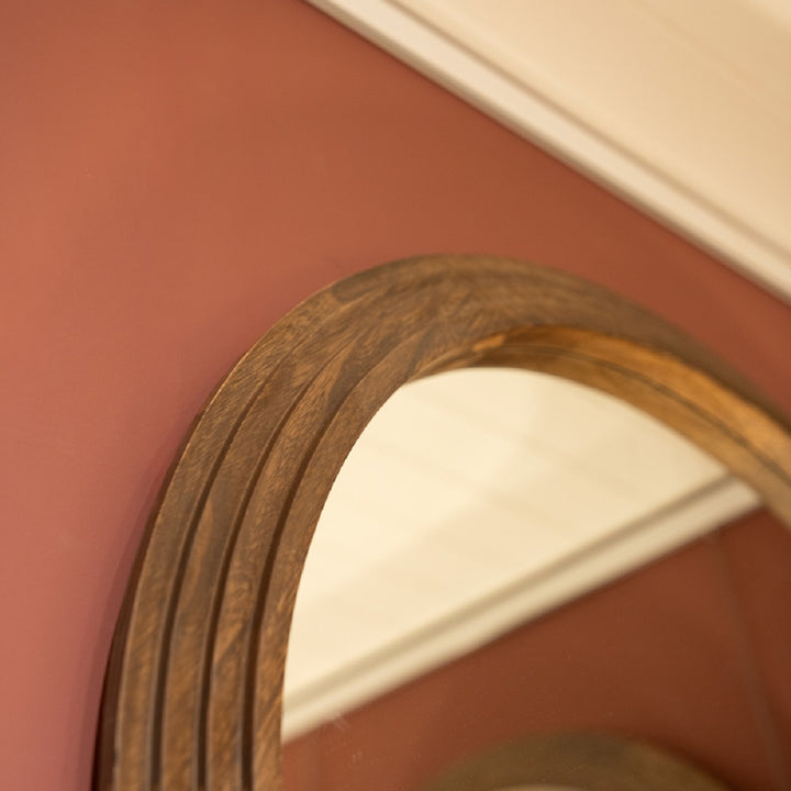 Stepped Arched Wall Mirror Natural