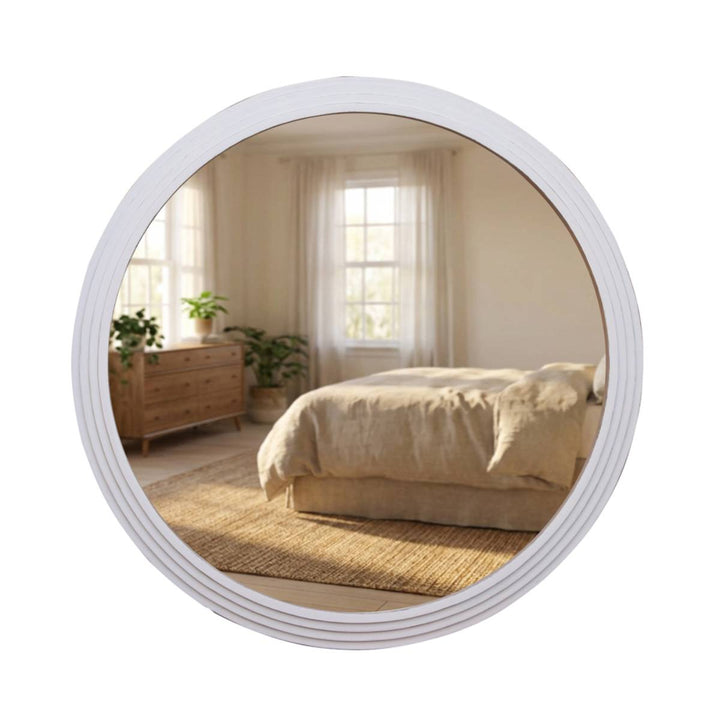 Stepped Round Wall Mirror Oyster