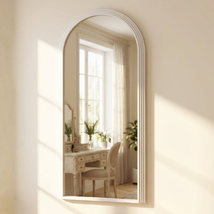 Stepped Arched Leaner Mirror Oyster