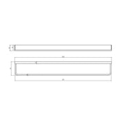 Vesu Disc Chrome Towel Rail - Technical drawing