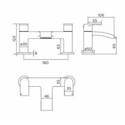 Tre Mercati Ripley Bath Filler - Technical drawing