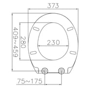 Ideal Standard Waverley Soft Close Toilet Seat - Technical drawing