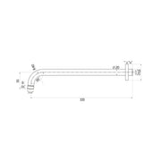 Round Wall Mounted Arm - Technical drawing