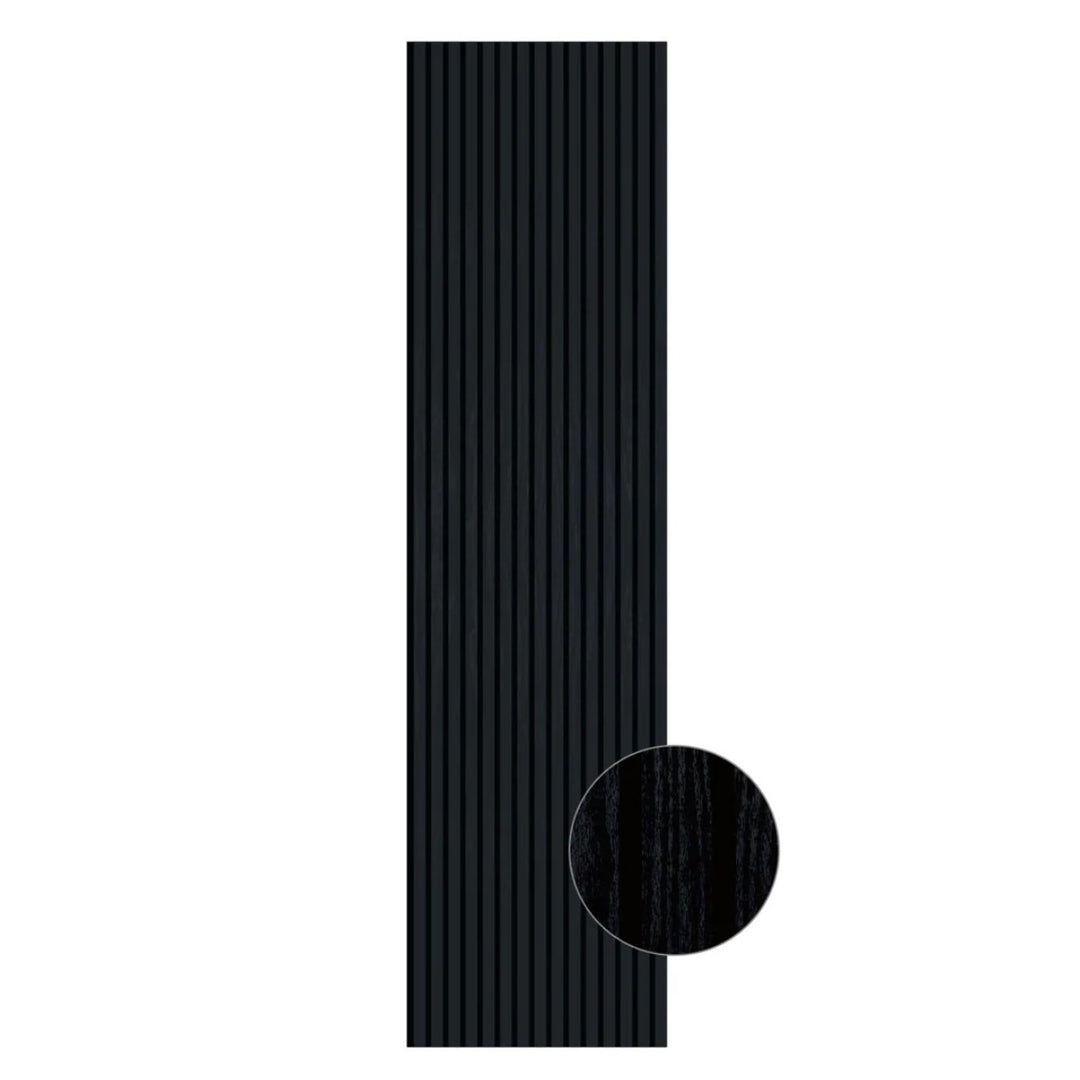 Acoustic Wall Panel 600 X 2400mm - Black Woodgrain