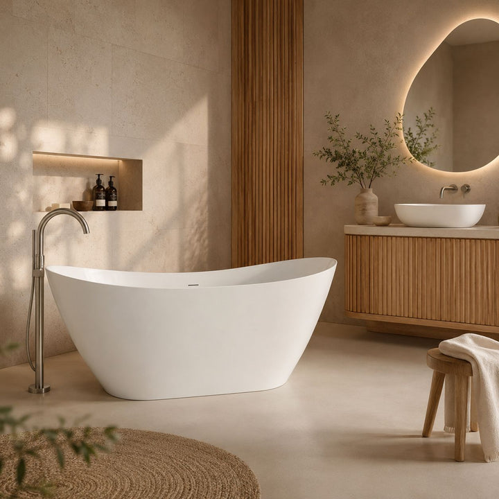 Viktor Benson Taha 1700 x 730mm Freestanding Bath - Matt White