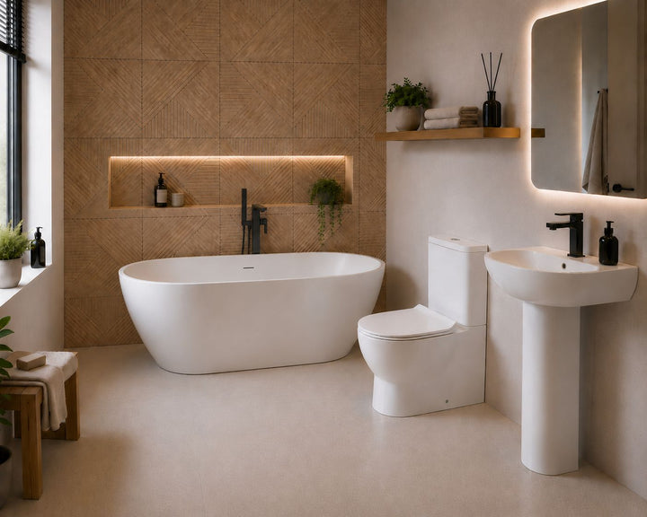 Quito Complete Freestanding Bath Suite - Black