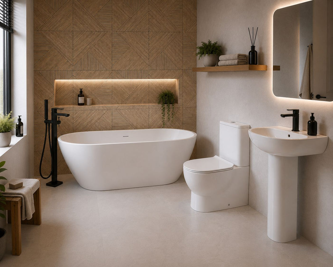 Quito Complete Freestanding Bath Suite - Black